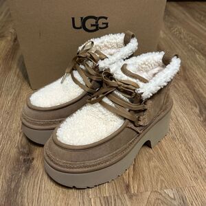 UGG chestnut suede wool platform lace up ankle boots booties shoes women’s 9 new